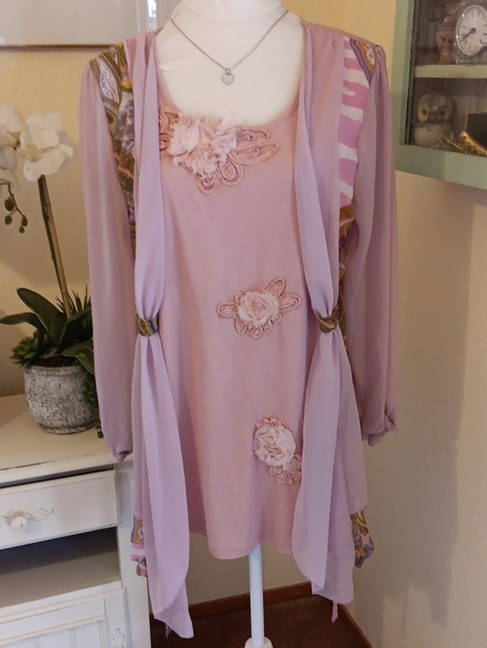 Pretty Angel Pink Bohemian Appliqed Knit Top